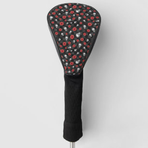 Red Skulls and Sunflower Series Design 7 Golf Head Cover
