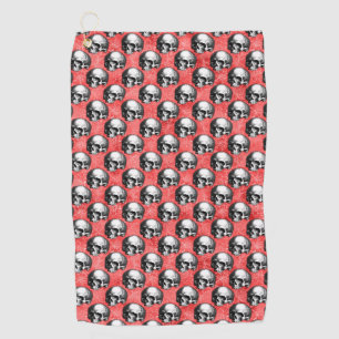 Red Skulls and Sunflower Series Design 8  Golf Towel