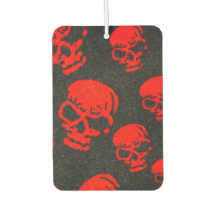Red Skulls on Black Car Air Freshener