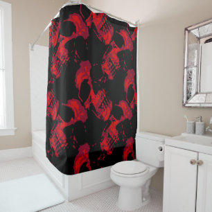 Red Skulls Shower Curtain
