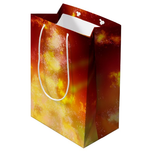 Red Sky at Night Fire Galaxy Birthday Gift Bag  (Back Angled)