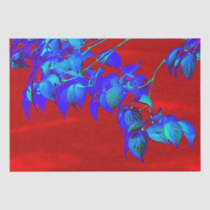 Red Sky Blue Leaves  Tissue Paper