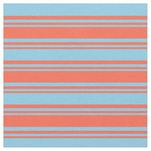 Red & Sky Blue Pattern Fabric