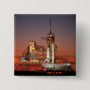 Red Sky for Space Shuttle Atlantis Launch 15 Cm Square Badge