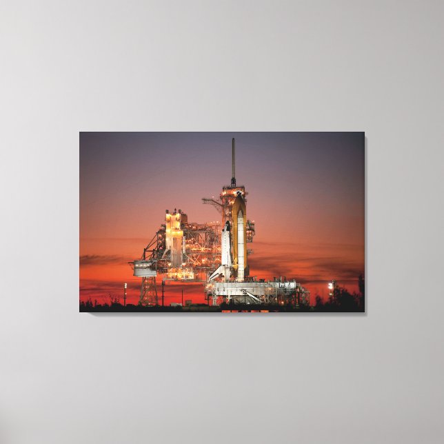 Red Sky for Space Shuttle Atlantis Launch Canvas Print (Front)