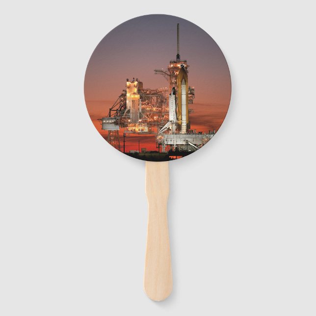 Red Sky for Space Shuttle Atlantis Launch Hand Fan (Front)