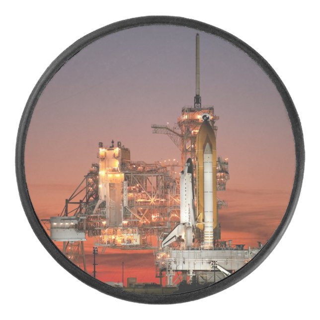 Red Sky for Space Shuttle Atlantis Launch Hockey Puck (Front)