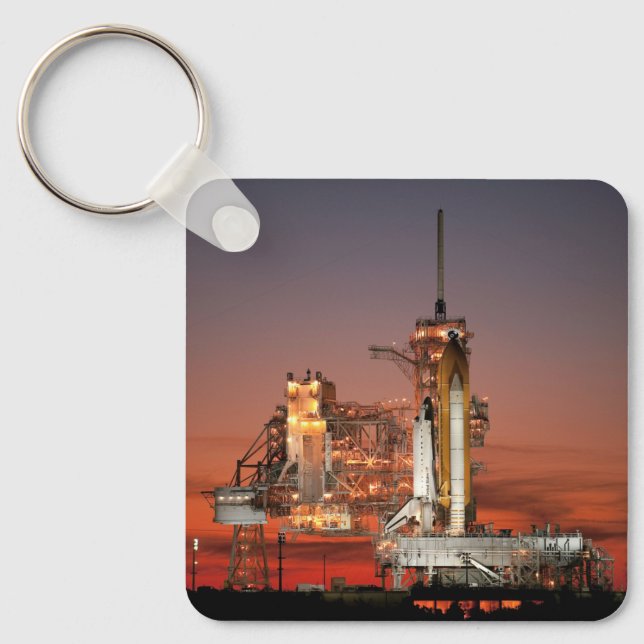 Red Sky for Space Shuttle Atlantis Launch Key Ring (Front)