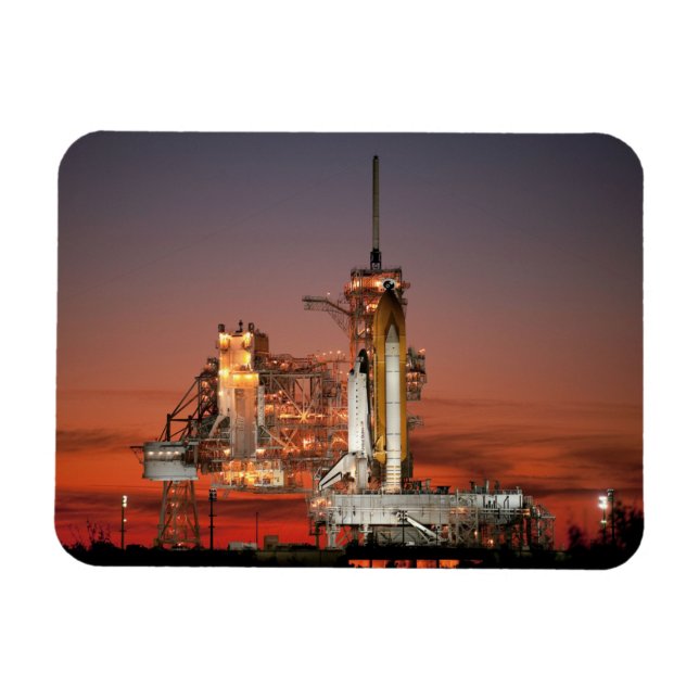 Red Sky for Space Shuttle Atlantis Launch Magnet (Horizontal)