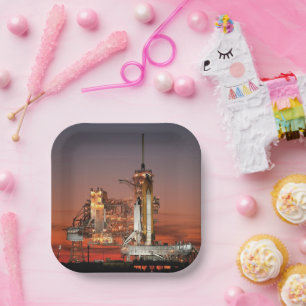 Red Sky for Space Shuttle Atlantis Launch Paper Plate