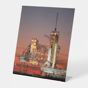 Red Sky for Space Shuttle Atlantis Launch Pedestal Sign