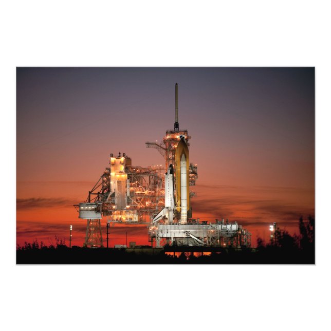 Red Sky for Space Shuttle Atlantis Launch Photo Print (Front)