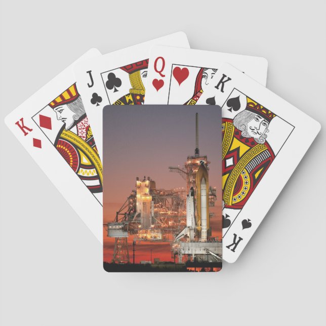 Red Sky for Space Shuttle Atlantis Launch Playing Cards (Back)