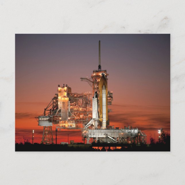 Red Sky for Space Shuttle Atlantis Launch Postcard (Front)