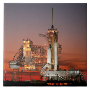 Red Sky for Space Shuttle Atlantis Launch Tile