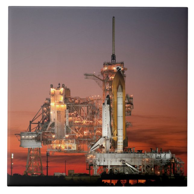 Red Sky for Space Shuttle Atlantis Launch Tile (Front)