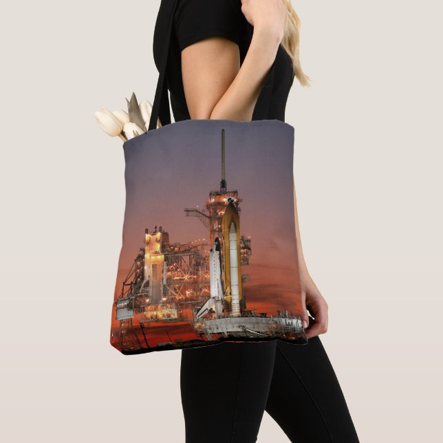 Red Sky for Space Shuttle Atlantis Launch Tote Bag (Close Up)