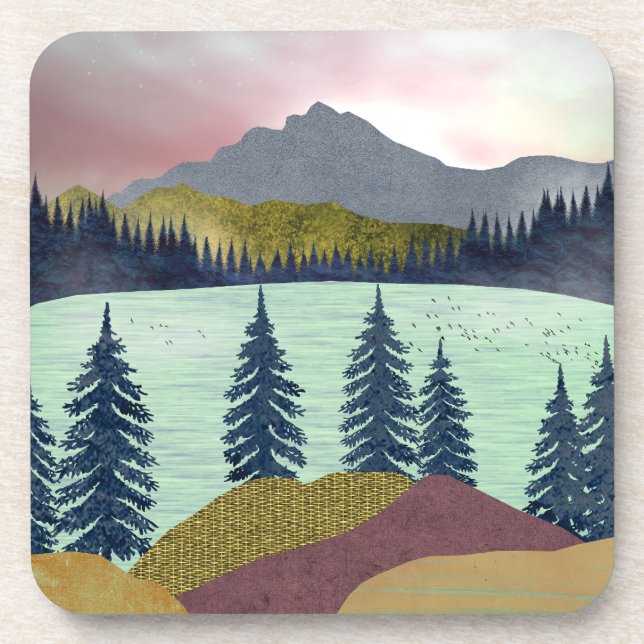 Red Sky Lake Landscape Coaster (Front)