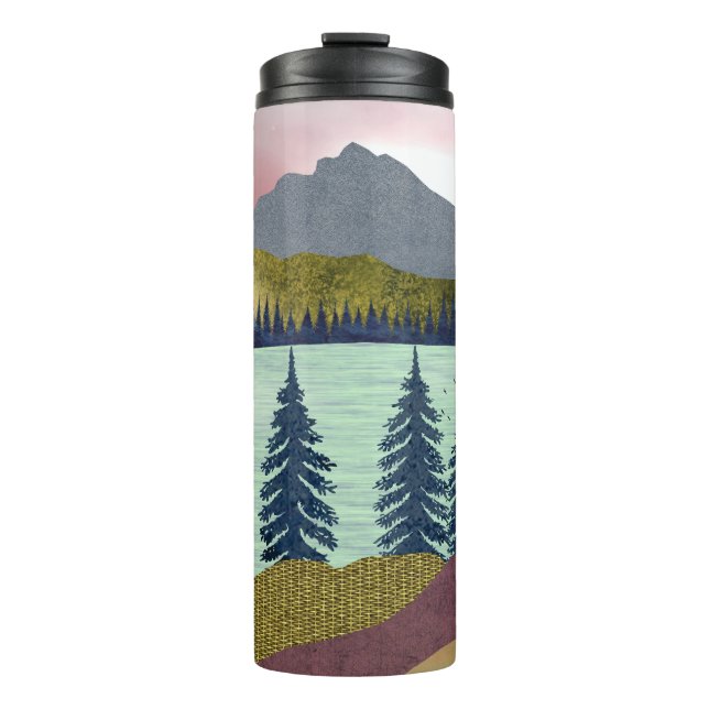 Red Sky Lake Landscape Thermal Tumbler (Front)
