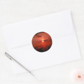 Red Sky @ Night Classic Round Sticker (Envelope)