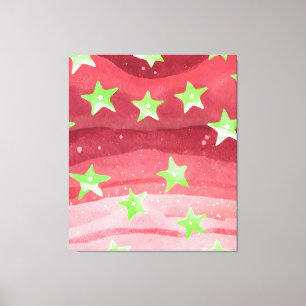 red sky with stars canvas print