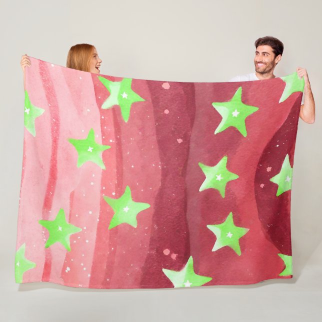 red sky with stars fleece blanket (In Situ)