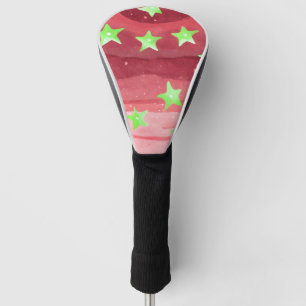 red sky with stars golf head cover