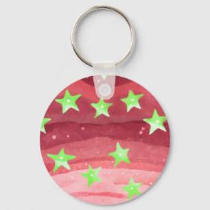 red sky with stars key ring