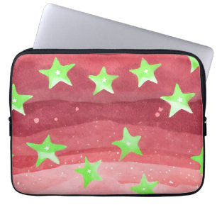 red sky with stars laptop sleeve