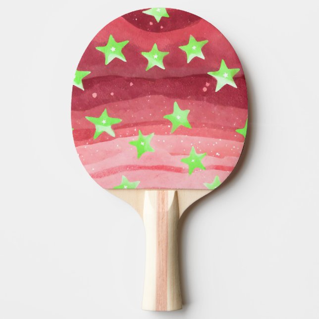 red sky with stars ping pong paddle (Front)