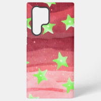 red sky with stars