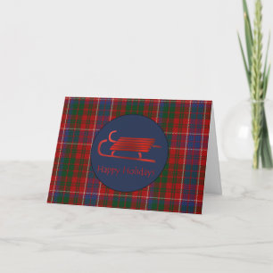 Red Sled MacRae Plaid Christmas Greeting Card