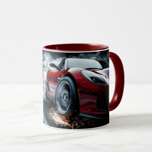 Red Sleek Drifting Sports Car Automotive Mug