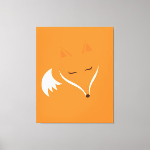 Red sleeping fox canvas print