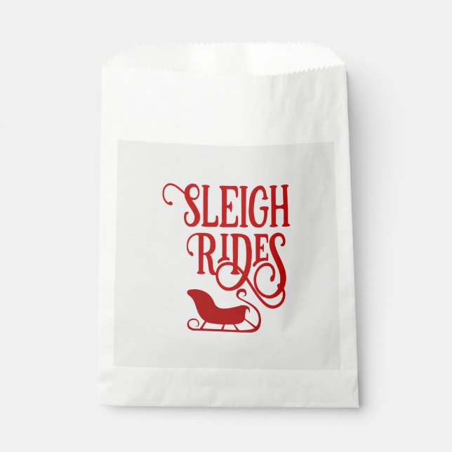 Red Sleigh Rides Holiday Favour Bags (Front)