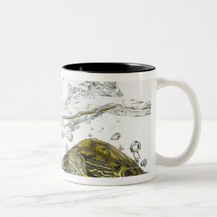 Red slider turtles Two-Tone coffee mug
