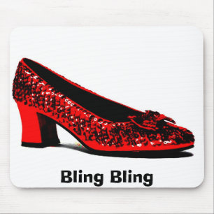 red slippers, Bling Bling Mouse Mat