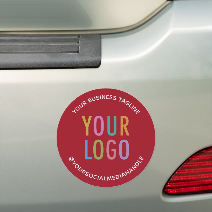 Red Small Custom Round Car Magnet No Minimum Bulk | Zazzle.co.uk