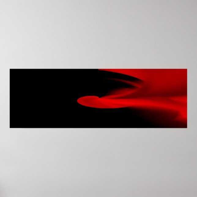 "Red Smoke" Minimalist Narrow Horizontal Poster (Front)