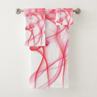 Red Smoke Symmetrical Minimalist Abstract Bath Towel Set