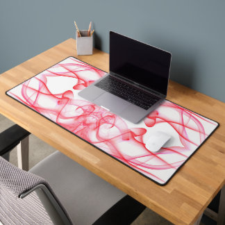 Red Smoke Symmetrical Minimalist Abstract Desk Mat