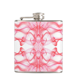 Red Smoke Symmetrical Minimalist Abstract Hip Flask