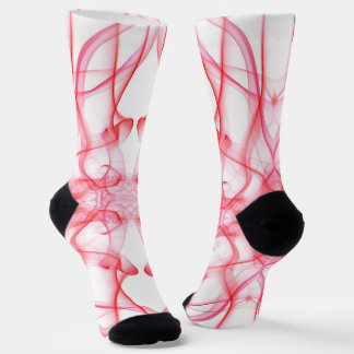 Red Smoke Symmetrical Minimalist Abstract Socks