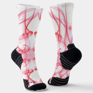 Red Smoke Symmetrical Minimalist Abstract Socks