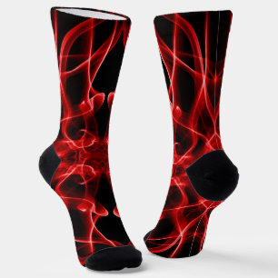 Red Smoke Symmetrical Minimalist Black Socks