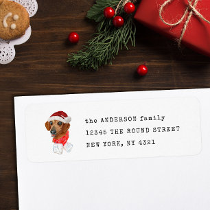 Red Smooth Coated Dachshund Dog Return Address