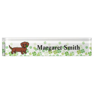 Red Smooth Dachshund 2 Nameplate