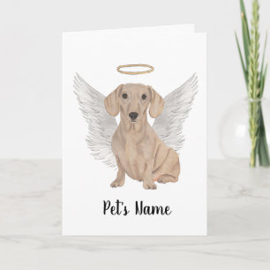 Red Smooth Dachshund Sympathy Memorial Card