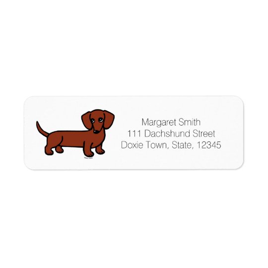 Red Smooth Haired Dachshund 2 Return Labels
