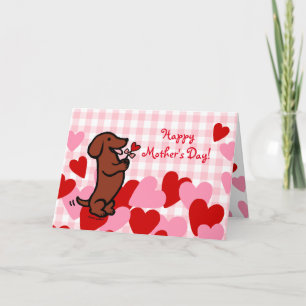 Red Smooth Haired Dachshund Card